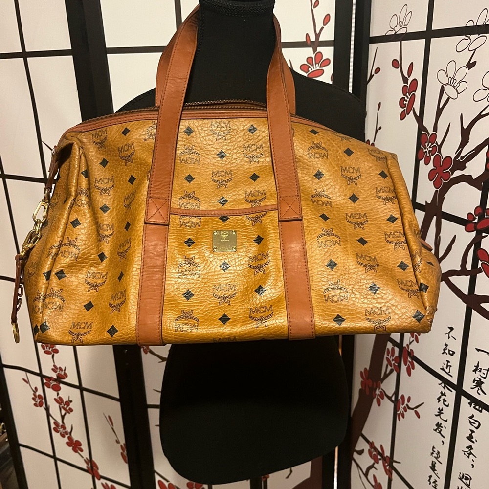 MCM Tan and Brown Visetos Tote